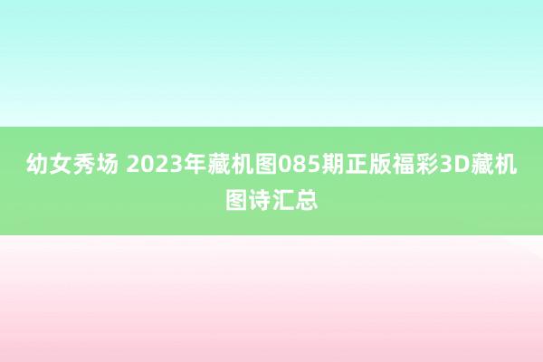 幼女秀场 2023年藏机图085期正版福彩3D藏机图诗汇总