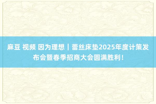 麻豆 视频 因为理想｜蕾丝床垫2025年度计策发布会暨春季招商大会圆满胜利！