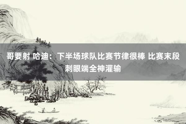 哥要射 哈迪：下半场球队比赛节律很棒 比赛末段刺眼端全神灌输